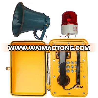 Military Grade Heavy Duty Industrial Phone KNSP-08L IP66 Waterproof Emergency SOS Telephone with SOS Light